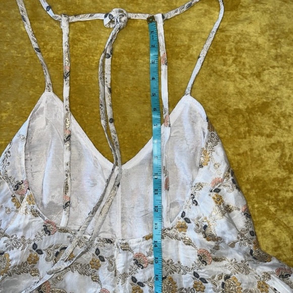 Floral free people brocade gold cream romper Chiara Playsuit NWOT spring revolve - Picture 13 of 16